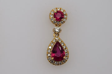 Genuine Ruby Dangle Earrings